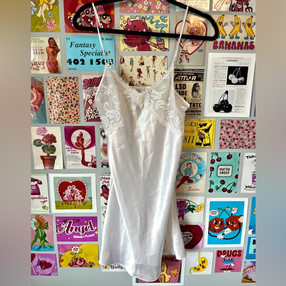 LA SENZA VINTAGE Y2K Babydoll White Lace Cami / Slip Dress🤍🎀